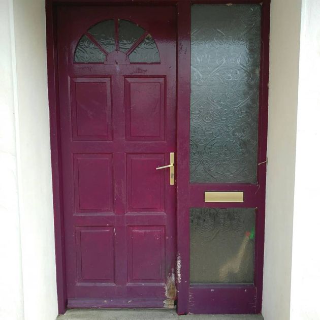 Exterior painting -  door - before