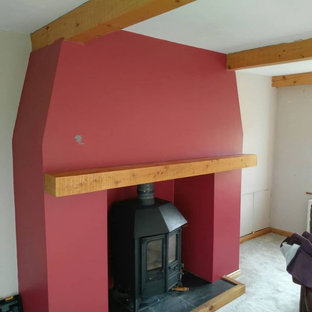 Interior painting - fireplace - before